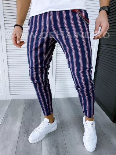 Pantaloni barbati casual regular fit bleumarin B1603 Z35-1